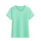 纯色T恤上衣2018夏装新款糖果色少女学生学院风简约百搭圆领短袖 L 基础T-绿色