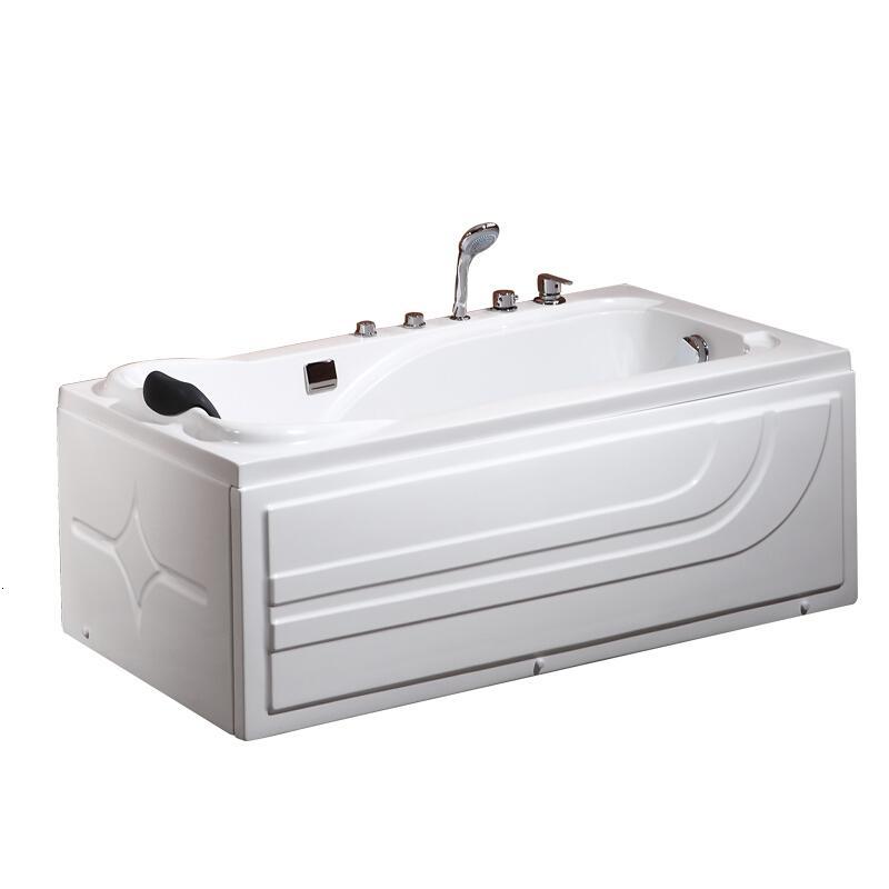 浴缸家用浴缸小户型浴盆亚克力按摩浴缸卫生间1.2-1.8米_8 ≈1.8M 尊贵版(五金+按摩缸)左裙