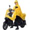 创意简约现活日用雨衣电动车单人电瓶车摩托车雨衣雨披成人骑行加大加厚男女士 单帽无镜套黄色款XXXL码