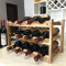 实木家用红酒架摆件创意葡萄酒架酒瓶收纳架欧式红酒架瓶架 加强版四层碳化酒架
