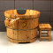 【高端】香柏木泡澡木桶加厚家用圆形沐浴桶实木质洗澡桶浴盆 直径800*高700+桶盖