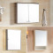 浴室镜柜镜箱卫生间美容镜浴室镜子洗手盆镜储物柜壁挂置物柜珍珠白三角镜柜330X660（JG 珍珠白800*800（JG9024B） 默认尺寸
