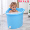 新款宝宝洗澡桶加厚塑料0-4岁小孩沐浴盆儿童浴桶婴儿浴盆可坐泡澡桶天蓝色（0-4岁宝宝）适 米白色（0-4岁宝宝）适合100cm以下
