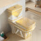 马赛克陶瓷金色座便器个性创意静音坐便彩金坐便器超漩式马桶 默认颜色 400mm
