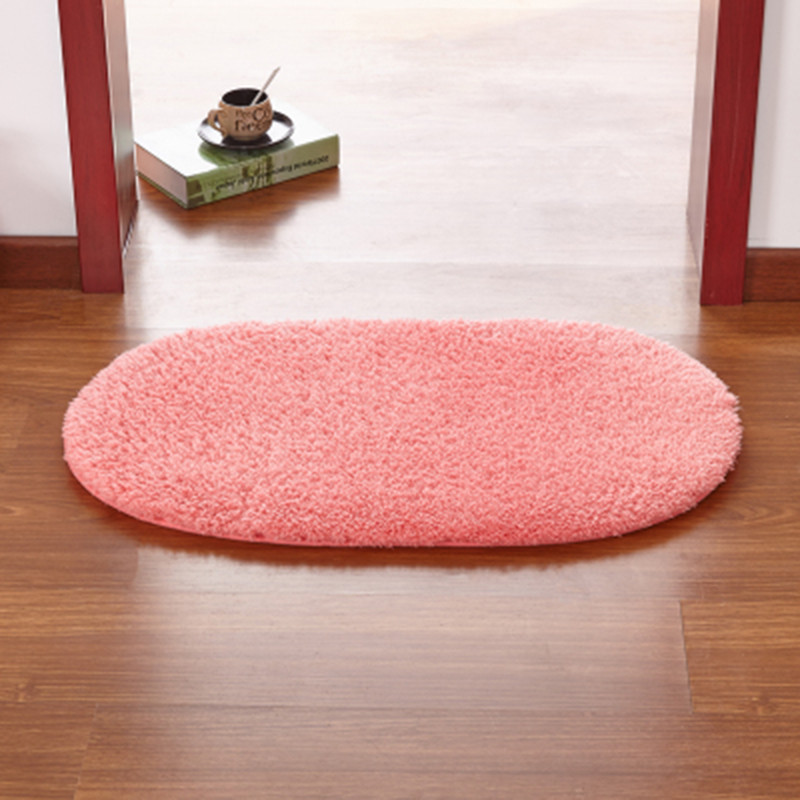 羊羔绒柔软床边地垫沙脚垫浴室口吸水地垫厨房卫浴卫生间垫_2 果绿色1M×2M