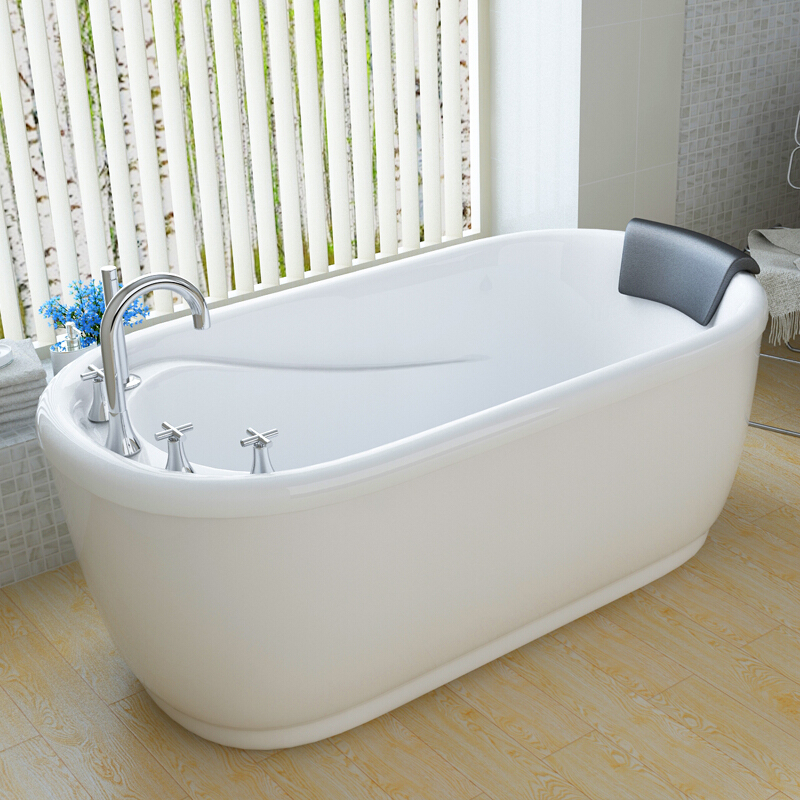 亚克力欧式家用独立式多色小浴缸银金两色五件套龙头彩色浴缸+金色五件套颜色备注 白色浴缸+银色五件套 ≈1.5M