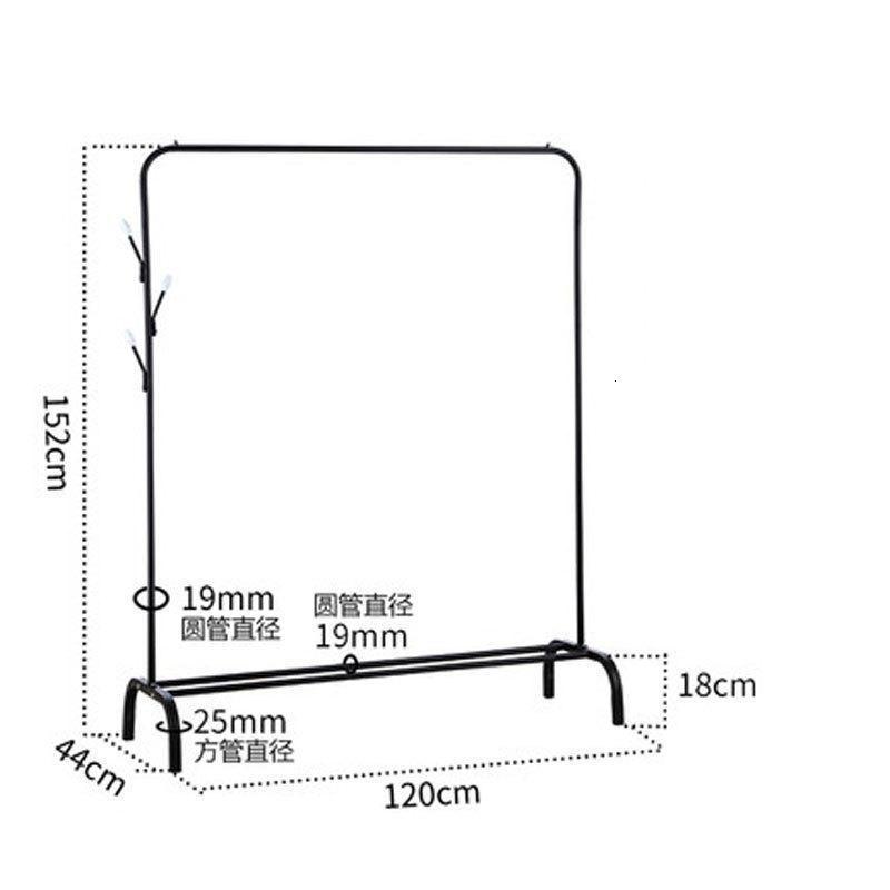 落地单杆式衣架卧室晾衣架室内晾衣杆卧室挂衣杆挂衣架凉衣架晒架家庭晾晒多款多功能生活日用洗晒_2 19mm管sheng级款黑色