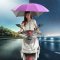 电瓶车遮阳伞夏天伞挡风罩挡雨透明电动摩托车遮雨蓬棚生活日用晴雨用具雨棚_1 黑胶天蓝+A支架