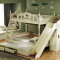 莱柯檑 儿童床男孩女孩高低床公主床上下床 子母床多功能组合双层床 带储物衣柜 1.2米裸床+拖床+滑梯