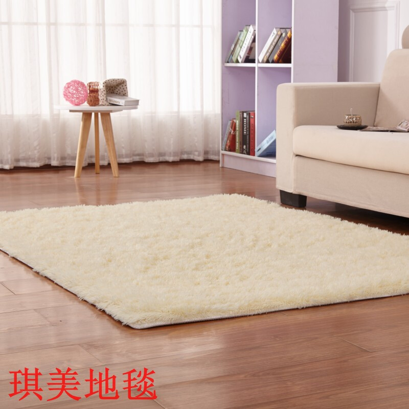 可水洗不色绒毛地毯客厅卧室茶几地毯床边飘窗地毯_2 1.2*2.0m 长毛米黄