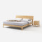 一米色彩 北欧实木床现代简约原木1.8米橡胶木双人床带软靠气压高箱1.5M主卧室 1.5米实木床+1柜