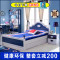 地中海儿童床男孩单人床1.5米 青少年卧室家具套房组合蓝色小孩床 1500mm*2000mm_床头柜_带
