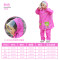 名盛男女学生儿童雨衣分体套装尼龙绸防水卡通韩版时尚雨披 粉色带书包位L号