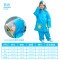 名盛男女学生儿童雨衣分体套装尼龙绸防水卡通韩版时尚雨披 蓝色带书包位XL号