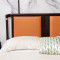 乐米拉(LeMiLa)新中式全实木床现代简约1.8米双人床软靠1.5M橡木主卧婚床木质大床紫檀色 1.8*2米带皮