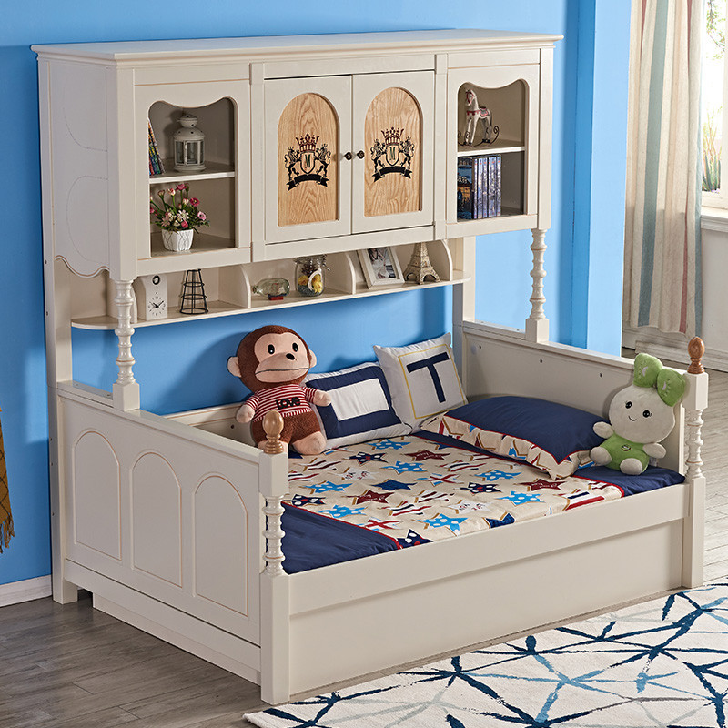 A家家具 床 儿童床 现代简约环保床1.2米儿童床1488273887389 1.35米衣柜床+床垫