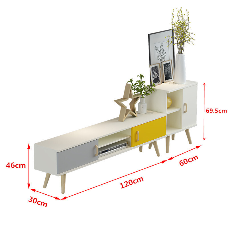 北欧电视柜茶几组合套装欧式现代简约大小户型客厅卧室影视柜地柜1.2M电视柜全暖白组装 1.2M电视柜+高边柜炫彩系