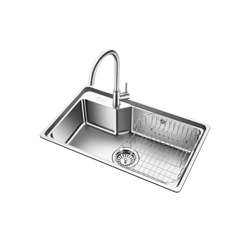 欧琳J312 不锈钢单槽厨房水槽洗菜盆仿手工水池加厚水槽
