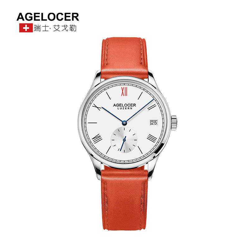 瑞士品牌（Agelocer）艾戈勒手表 轻薄时尚女表自动机械表女士手表防水时尚款腕表女情侣表 简约大气文艺女表 女 1201A4