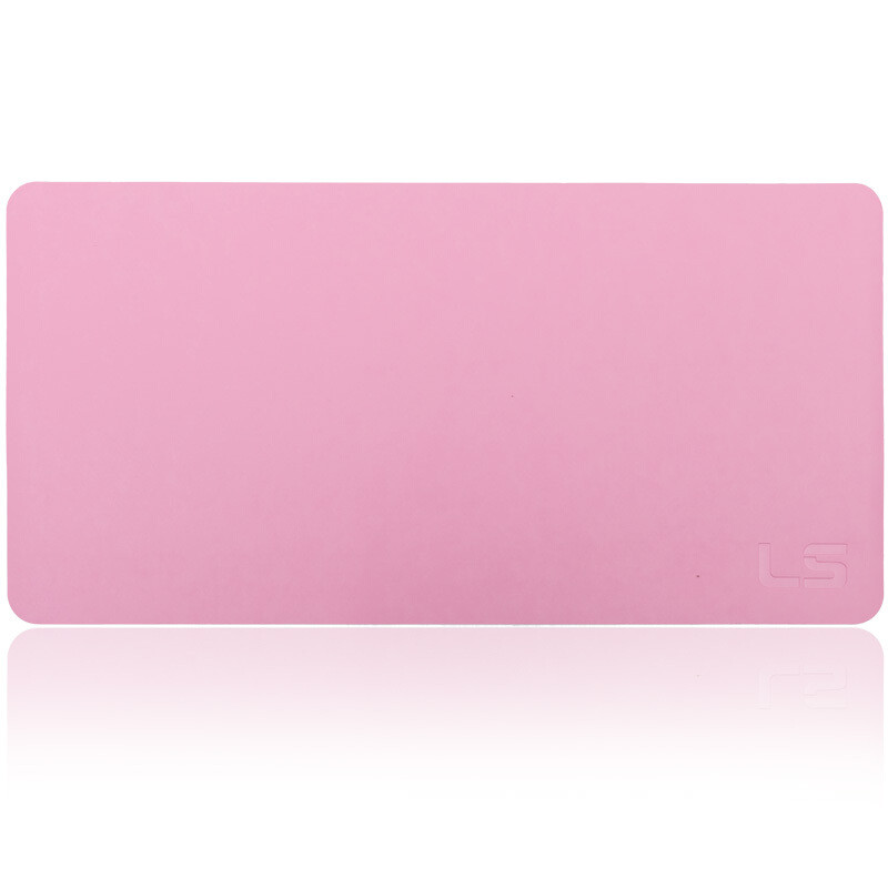 灵蛇 游戏鼠标垫超大号办公电脑桌垫 超薄1.2mm 皮质鼠标垫 P86粉色