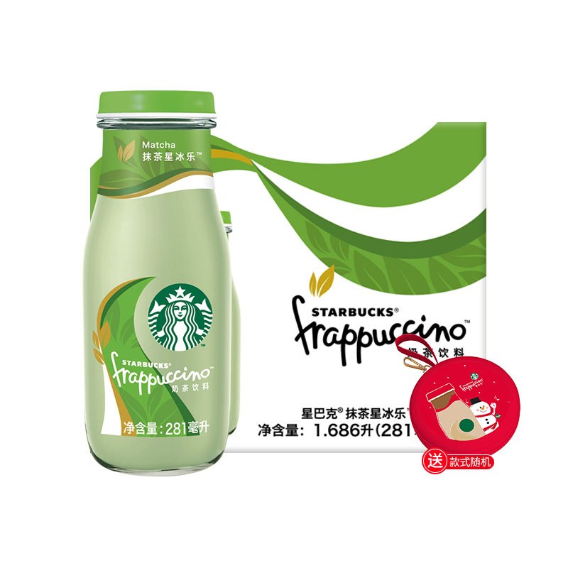 starbucks/星巴克抹茶星冰乐奶茶饮料281ml*6