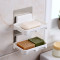 免打孔肥皂盒卫生间沥水创意壁挂香皂架浴室置物架吸盘肥皂架皂盒 毛巾杆2个装颜色随机