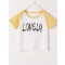 南极人(NanJiren)男童短袖卡通字母T恤时尚薄款儿童上衣 插肩袖字母姜黄 140cm