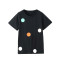 南极人(NanJiren)男童短袖卡通字母T恤时尚薄款儿童上衣 彩色圆点黑色 90cm