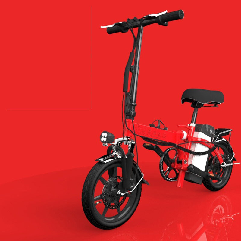 浜马(BANGMA)新款新国标可上牌折叠锂电电动自行车 神骑 红色15A