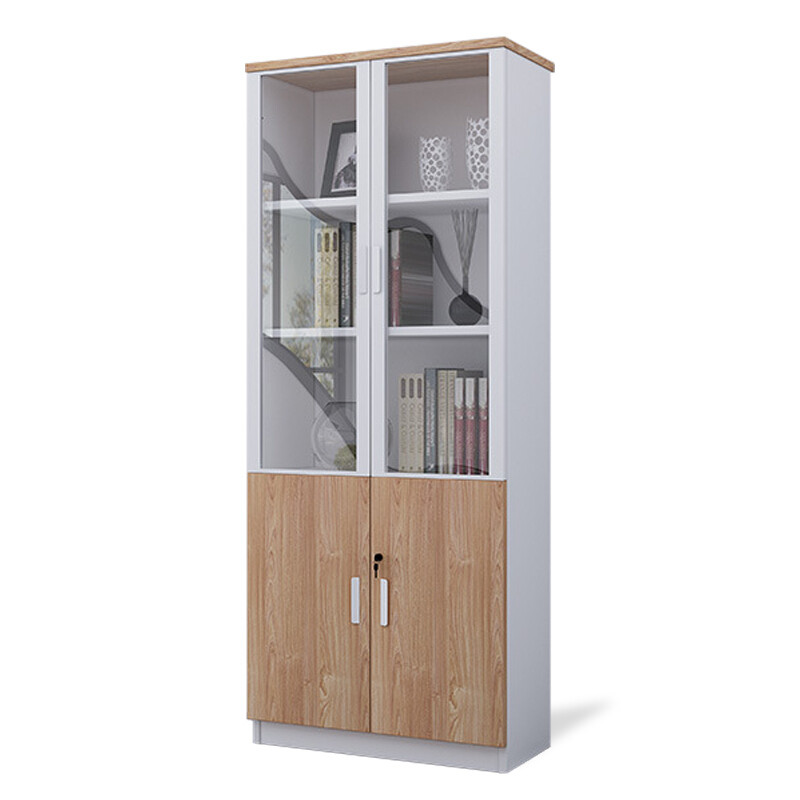 欧宝美文件柜定制储物柜板式木质二门办公室书柜文件柜 二门