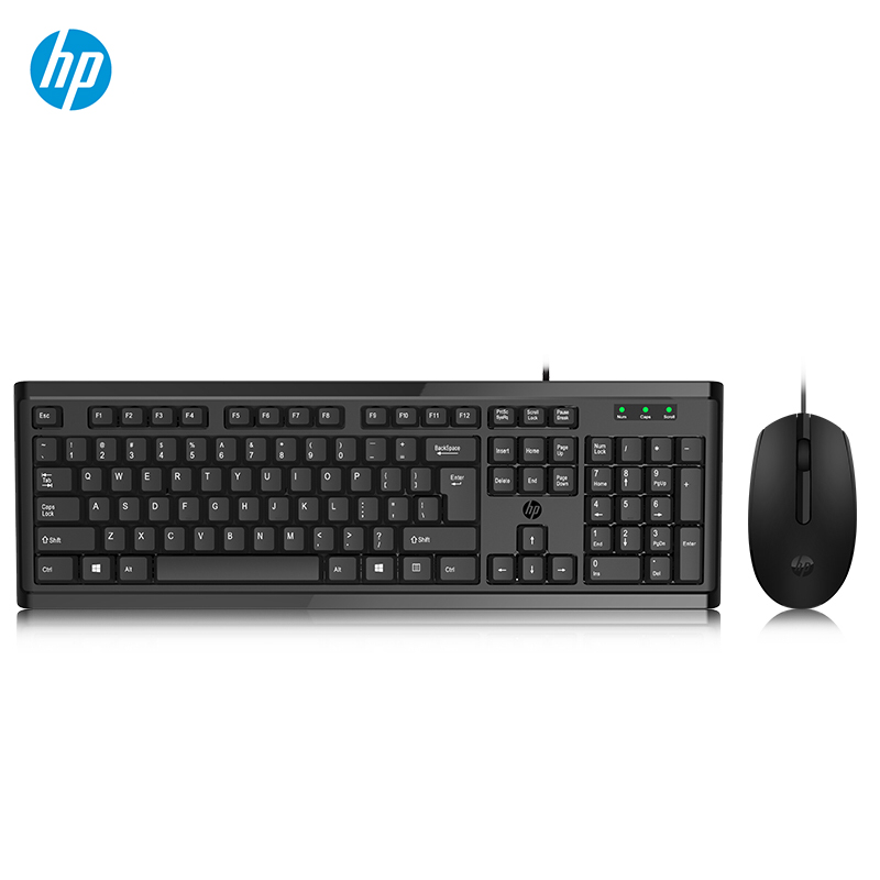 惠普（HP）km10-有线USB键盘鼠标套装 笔记本台式电脑通用办公键鼠套装 黑色