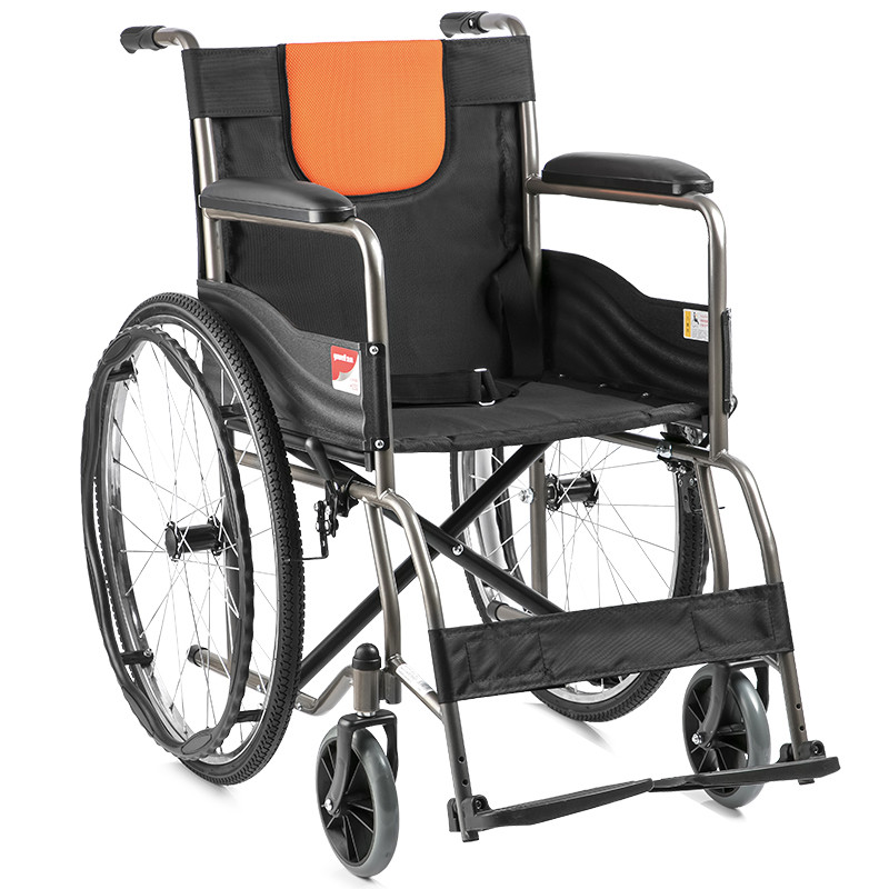 鱼跃（YUWELL）轮椅 全钢管加固 可折叠收纳老人手动便携普通轮椅车 H050