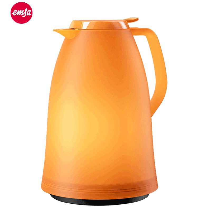 爱慕莎(emsa)保温壶家用玻璃内胆大容量热水壶暖水壶热水瓶欧式 透明橙色1.5L