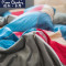 皮尔卡丹(Pierre Cardin)家纺 A纯棉B水晶绒珊瑚绒四件套秋冬保暖床上法兰绒全棉条纹格子床单被套三件套 维多利亚 适用1.5/1.8m床-被套2.0*2.3m