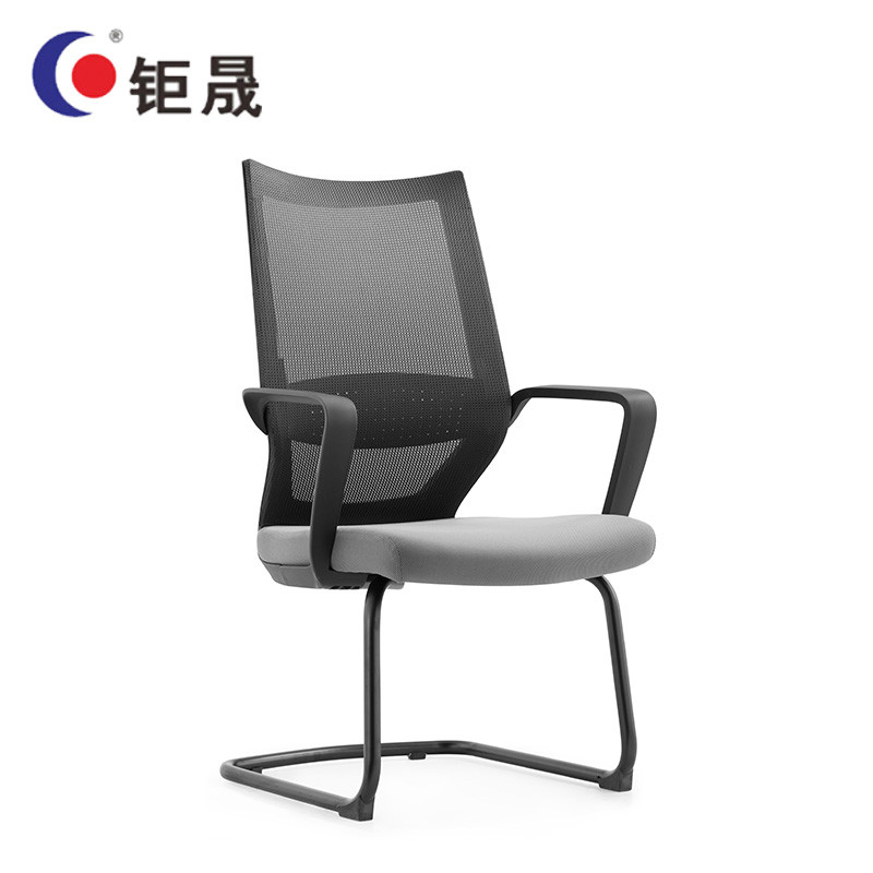 钜晟 办公椅网布人体工学员工椅弓形会议椅ZCH-185C 黑色