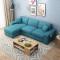 一米色彩 沙发 简约现代布艺沙发小户型左贵妃整装组合可拆洗右转角2.1米三人位布沙发 客厅家具 蓝色款