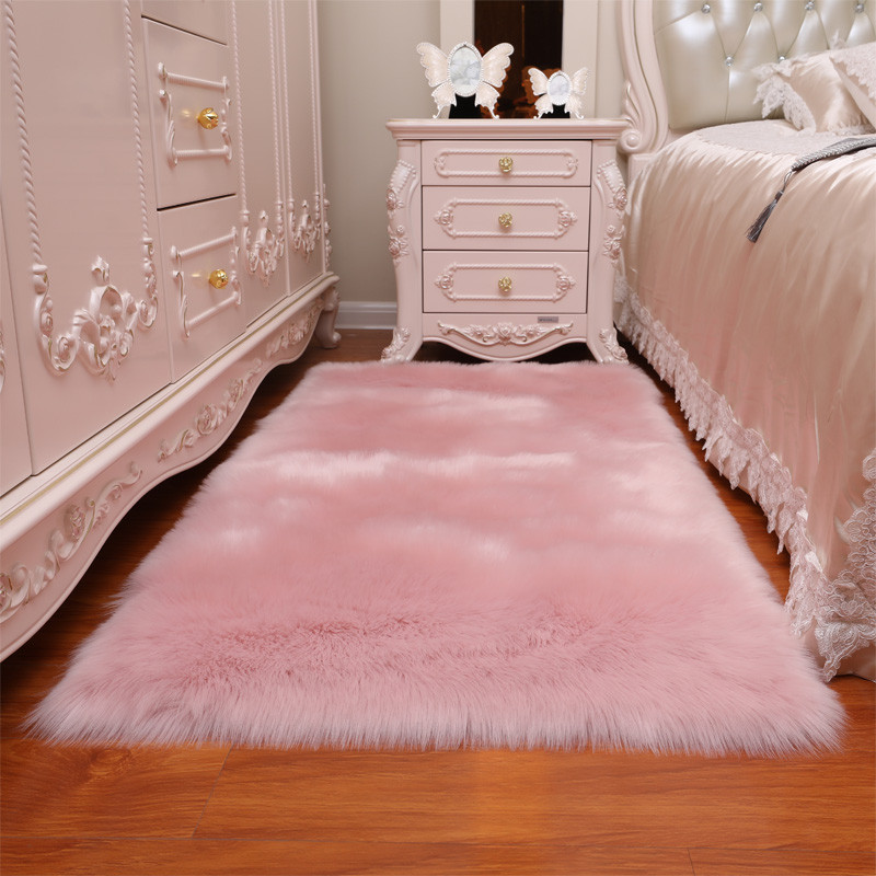 欧式客厅长毛绒地毯卧室床边地垫满铺房间公主飘窗网红仿羊毛_107