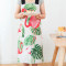 简约火烈鸟围裙美式布艺家用厨房罩衣北欧男女士围腰网红烘焙围裙_1 绿色叶子围裙