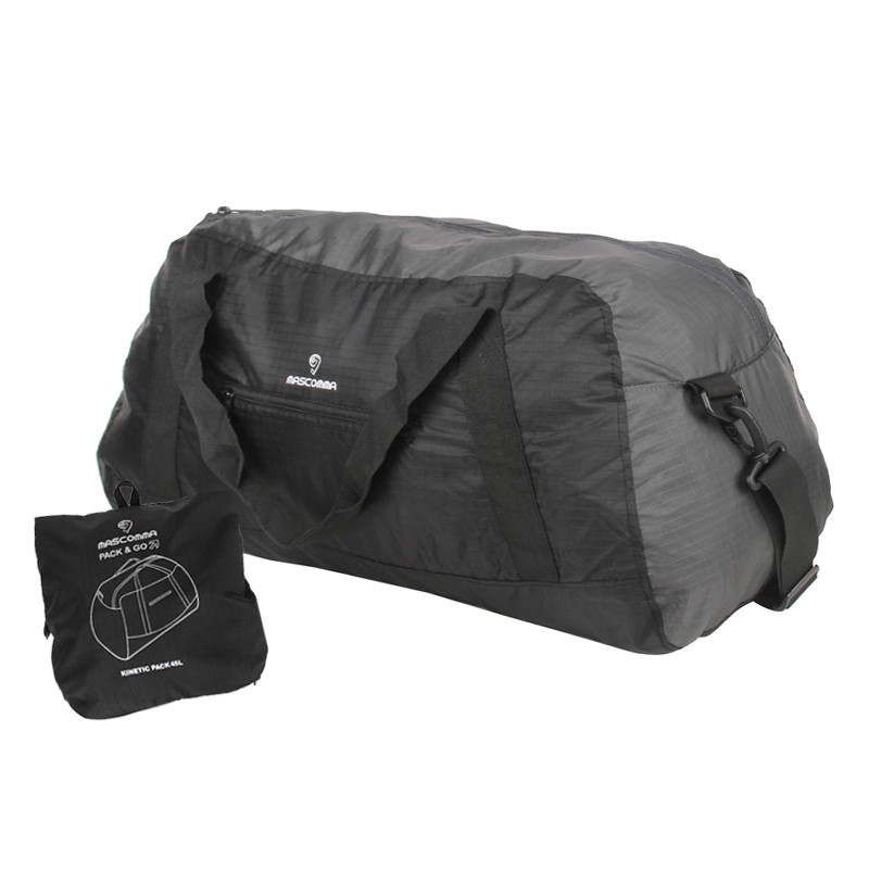 MASCOMMA 中号旅行包 折叠旅行包 大容量行李包 男女款运动包BS00103 黑灰
