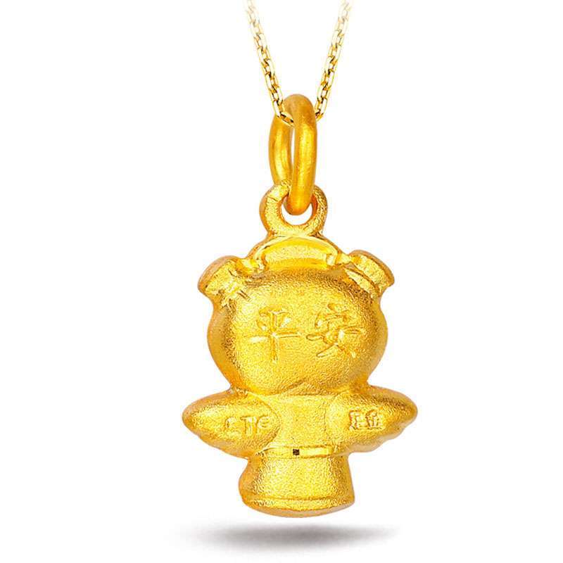 周大福褔星宝宝系列(平安)定价足金吊坠R7493