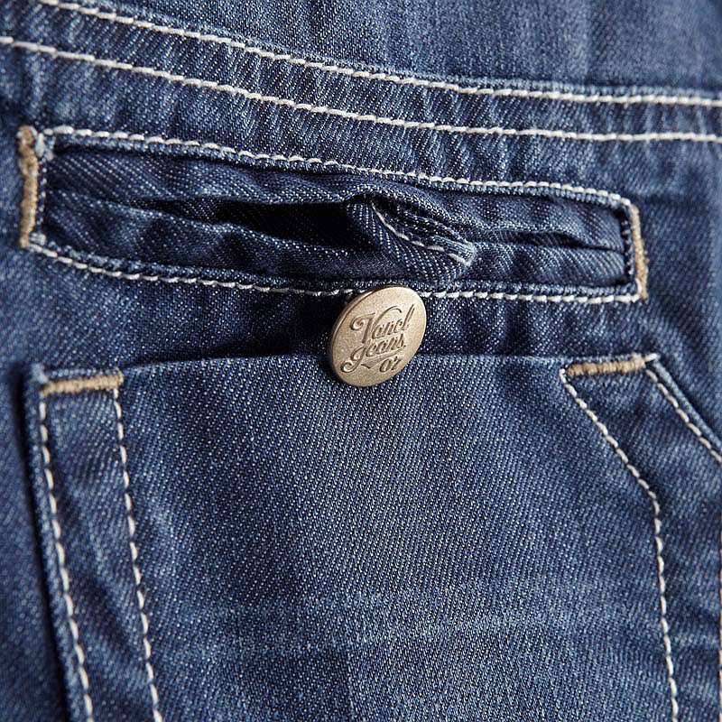 客诚品 豹纹拼接牛仔短裤女款VJ058 中蓝色 X