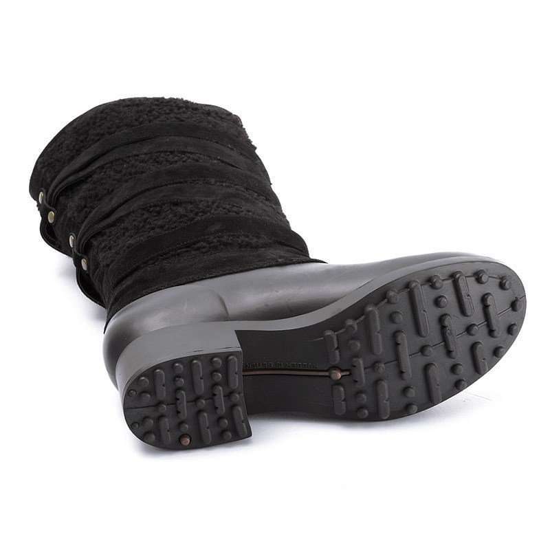 VANCL凡客诚品 V-girl环绕饰带高靴12寸 黑色