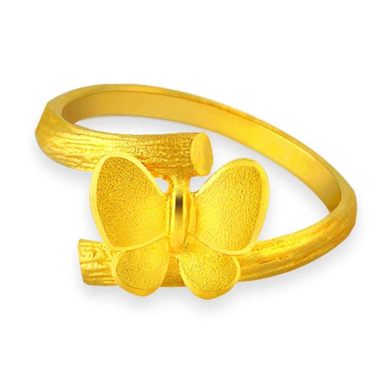 周生生 足金蝴蝶戒指 15# 16198r (3.79克)