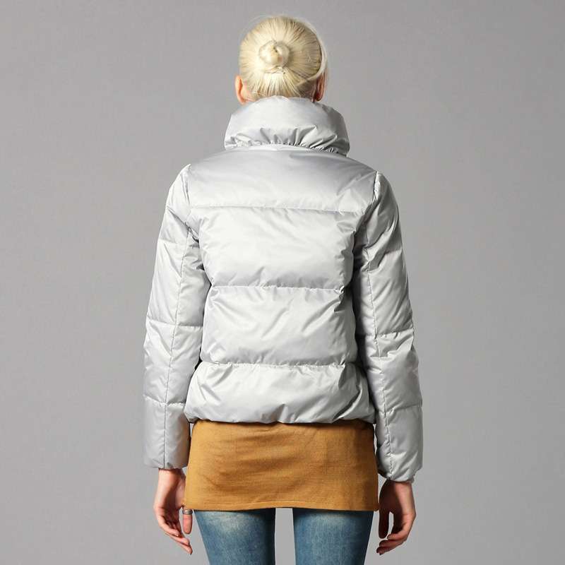 伊甸基因欧美加厚保暖立领简约短款<em>羽绒服</em>外套