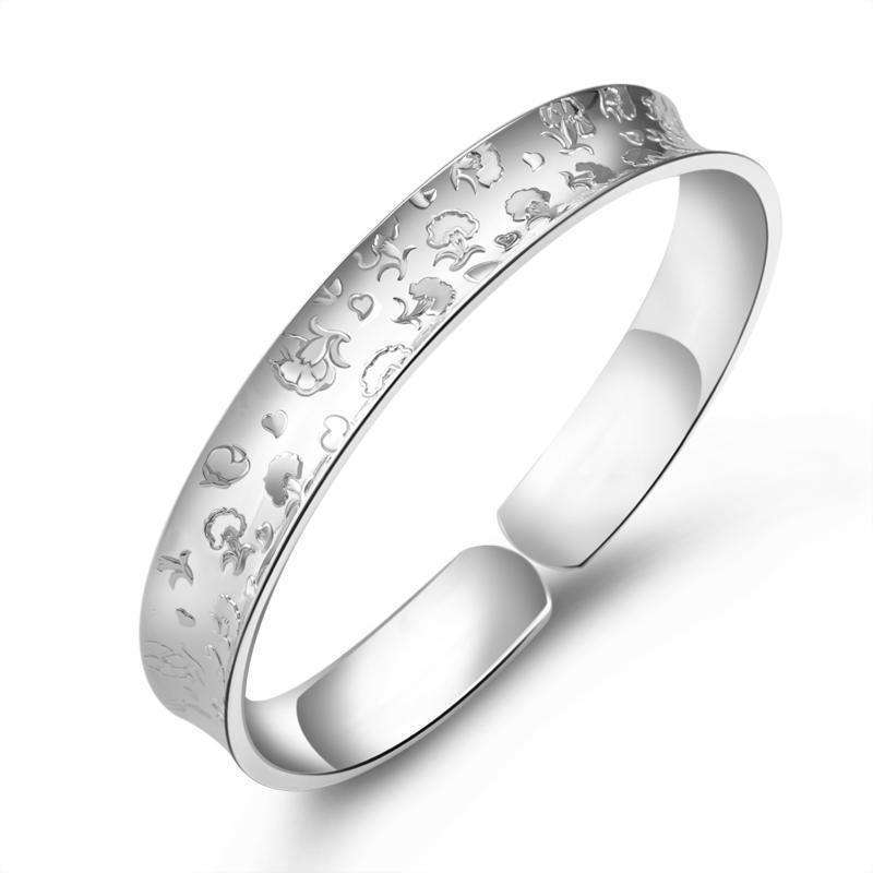 缘 999千足银 纯银手镯 女款感恩之花 手镯银镯