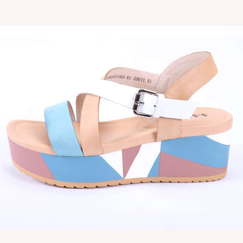 SAFIYA索菲娅夏季新款百搭牛皮中跟舒适女装