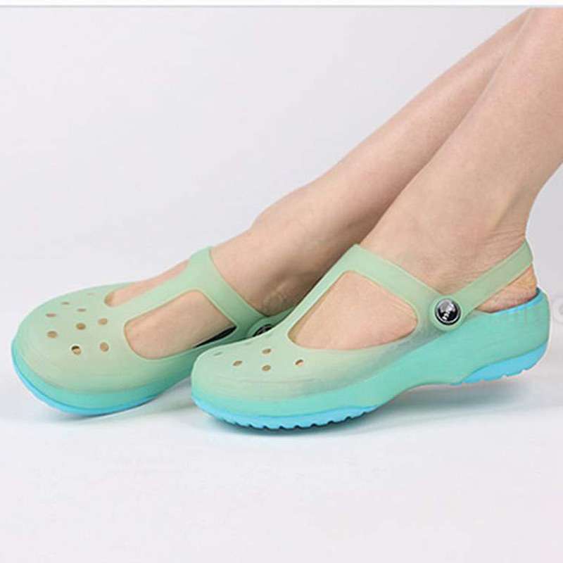 格YMIGE亚莉克系列洞洞鞋女士花园鞋变色鞋水