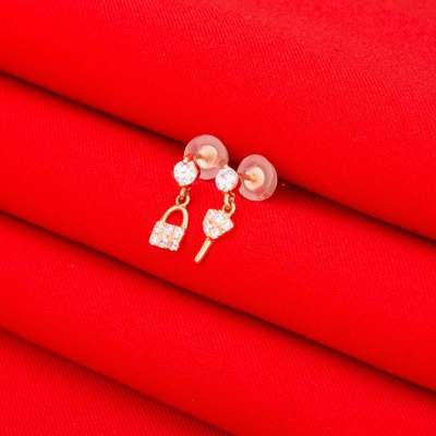 新品首发东祥18K彩金耳钉合成立方氧化锆 女