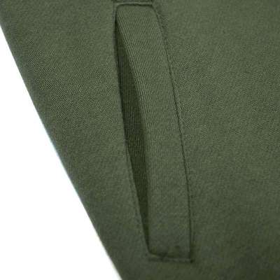 viishow冬装开衫休闲卫衣男士外套军绿色翻领