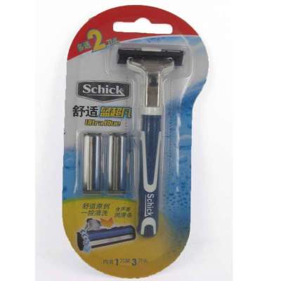 吉列(Gillette)Schick蓝超凡体虚套装(刀架3刀头